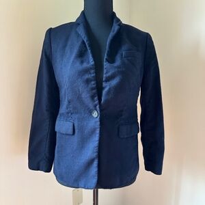 *J. CREW* Petite Navy Regent Long Sleeve Wool Blazer Suit Jacket Size 4P